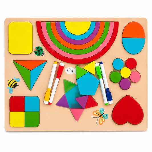 2-in-1 wooden educational toy set