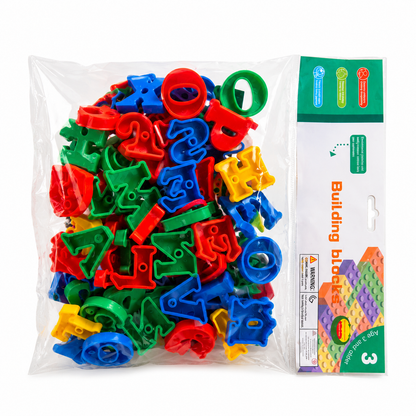 Colorful building blocks and alphabets