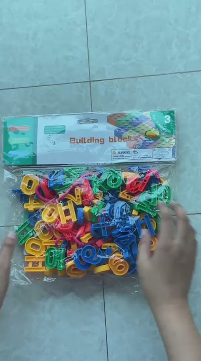 Colorful building blocks and alphabets