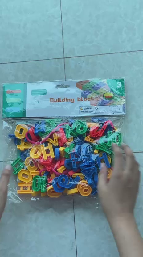 Colorful building blocks and alphabets